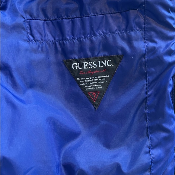 GUESS Bright Blue Quilted Puffer Jacket - Lightweight & Warm - Size M - Picture 5 of 6